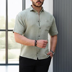 Camp Collar Short-Sleeve Button-Up Shirt // Khaki (S)