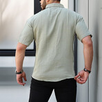 Camp Collar Short-Sleeve Button-Up Shirt // Khaki (S)