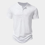 Solid Short-Sleeve Henley // White (S)