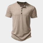 Solid Short-Sleeve Henley // Apricot (XS)
