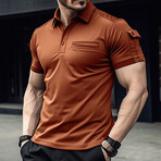 Side Detail Short-Sleeve Polo // Orange (S)