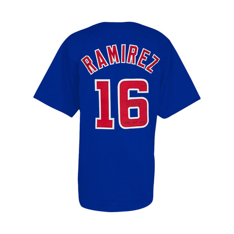 Aramis Ramirez // Signed Blue Custom Baseball Jersey w/Cubs HOF 2024