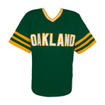 Jose Canseco // Signed Green Throwback Custom Baseball Jersey w/88 AL MVP