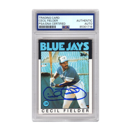 Cecil Fielder // Blue Jays // Signed 1986 Topps Rookie Baseball TC #386