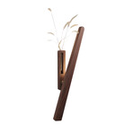 Solid Wood Wall Mount Sconce Vase Touch Switch Light (Medium Natural)