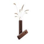 360 Degree Motion Sensor Solid Wood Vase Wall Light (Natural)
