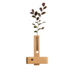 360 Degree Motion Sensor Solid Wood Vase Wall Light (Natural)