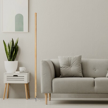 Vertical Solid Wood Floor Lamp // Natural (Single Lighting Color Setting)