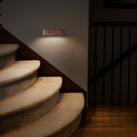 Solid Wood Recharchagable Induction Light (Natural)