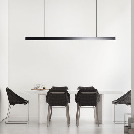 Industrial Beam Pendant Light // Black (1.2m // Round)