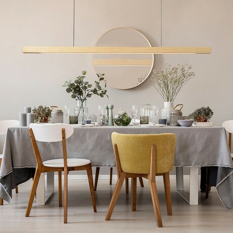 Industrial Beam Pendant Light // Natural (0.8m // Round)