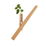 Solid Wood Wall Mount Sconce Vase Touch Switch Light (Medium Natural)