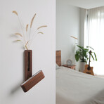 Solid Wood Magnetic Sconce Vase Touch Switch Light (Natural)