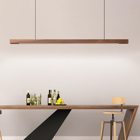 Industrial Beam Pendant Light // Walnut (0.8m // Round)