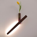 Solid Wood Wall Mount Sconce Vase Touch Switch Light (Medium Natural)