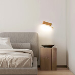 Mini Solid Wood Magnetic Rechargable Wall Light (Natural)