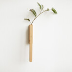 Solid Wood Wall Mount Sconce Vase Touch Switch Light (Medium Natural)