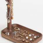 Solid Wood Detachable LED Small Table Lamp with Rack Organizer (Natural)