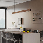 Industrial Beam Pendant Light // Walnut (0.8m // Round)