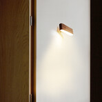 Mini Solid Wood Magnetic Rechargable Wall Light (Natural)
