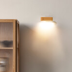 Mini Solid Wood Magnetic Rechargable Wall Light (Natural)
