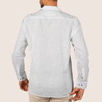 Textured Weave Button-Up Shirt // White (L)