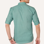 Solid Button-Down Shirt // Green (XL)