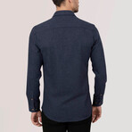 Flannel Button-Up Shirt // Navy (L)