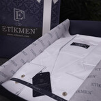 Textured Weave Button-Up Shirt // White (L)