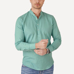Mandarin Collar Quarter-Button Shirt // Mint (XL)