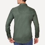 Diamond Patterned Button-Up Shirt // Green (L)