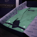 Textured Weave Button-Up Shirt // Mint (S)