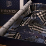 Plaid Flannel Button-Up Shirt // Blue + White (S)