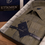 Plaid Flannel Button-Up Shirt // Khaki (L)