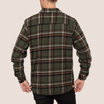 Plaid Flannel Button-Up Shirt // Green + Orange (S)