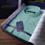 Mandarin Collar Quarter-Button Shirt // Mint (XL)