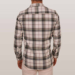 Plaid Flannel Button-Up Shirt // Beige + Brown (2XL)