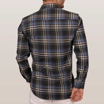 Plaid Flannel Button-Up Shirt // Blue + White (S)