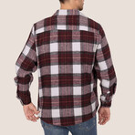 Plaid Flannel Button-Up Shirt // Red + White (L)