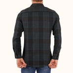 Plaid Flannel Button-Up Shirt // Black (M)