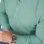 Mandarin Collar Quarter-Button Shirt // Mint (XL)