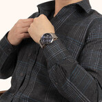 Plaid Flannel Button-Up Shirt // Black (M)