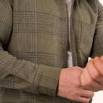 Plaid Flannel Button-Up Shirt // Khaki (L)