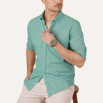Solid Button-Down Shirt // Green (XL)