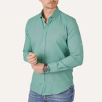 Solid Button-Down Shirt // Green (XL)