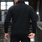 Knit Quarter-Zip Sweater // Black (XL)