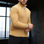 Waffle Knit Turtleneck Sweater // Soil (XL)