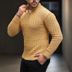 Waffle Knit Turtleneck Sweater // Soil (XL)