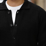 Rib Knit Cardigan // Black (L)