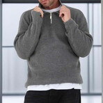 Knit Quarter-Zip Sweater // Smoked (L)